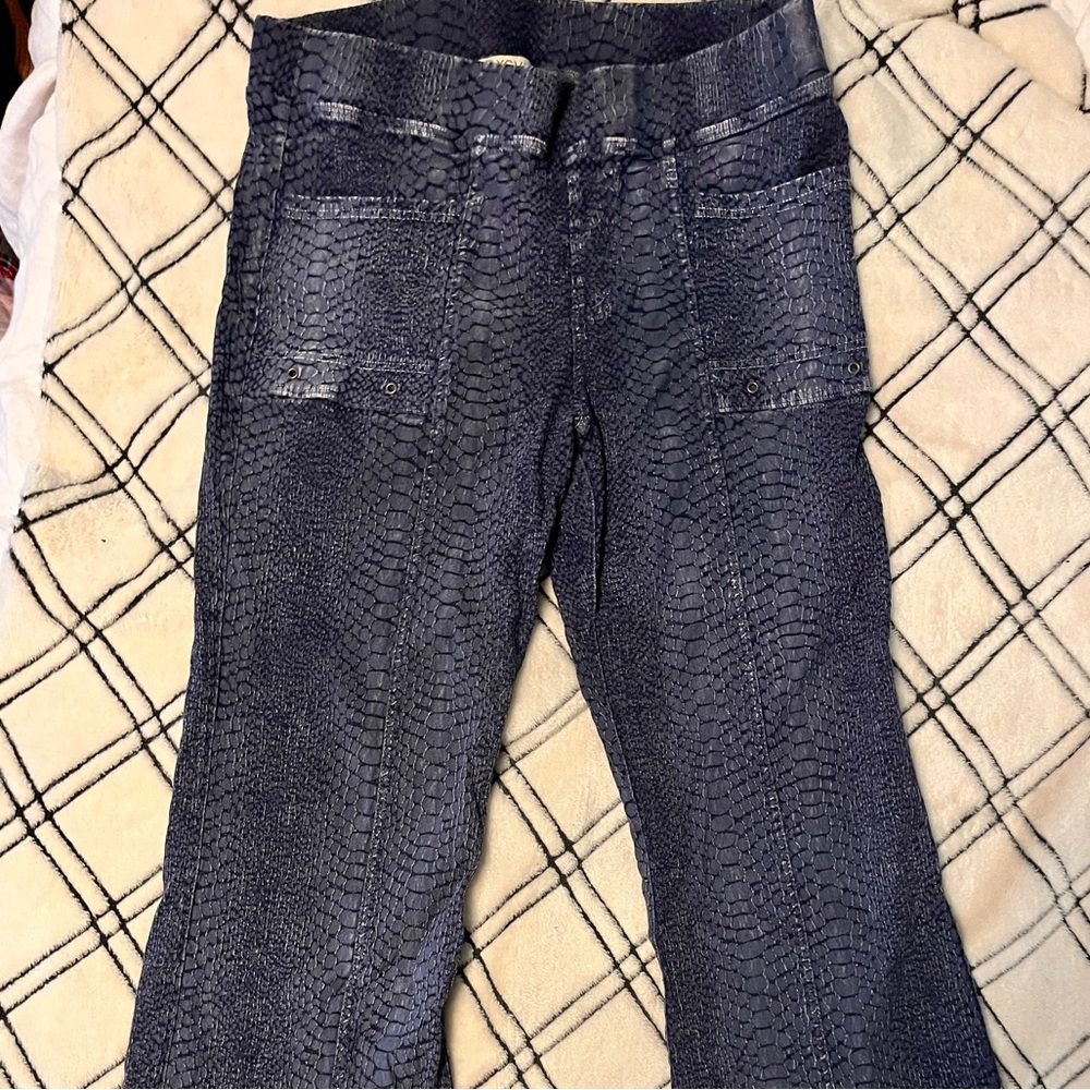 XCVI Blue Denim Textured Bootcut Pants  XL